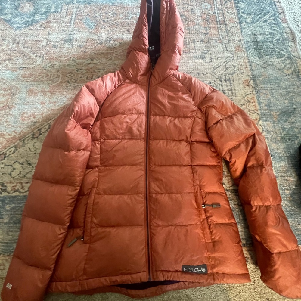 Flylow Women's Rust Orange Puffer Jacket with Hood